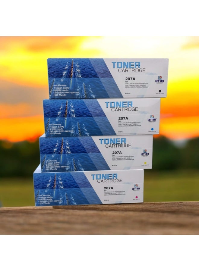 LET MY 207A LASER TONER CARTRIDGE FULL SET (4PCS) FOR HP Color LaserJet Pro M255dw M255nw MFP M282nw M283cdw M283fdw - Image 3